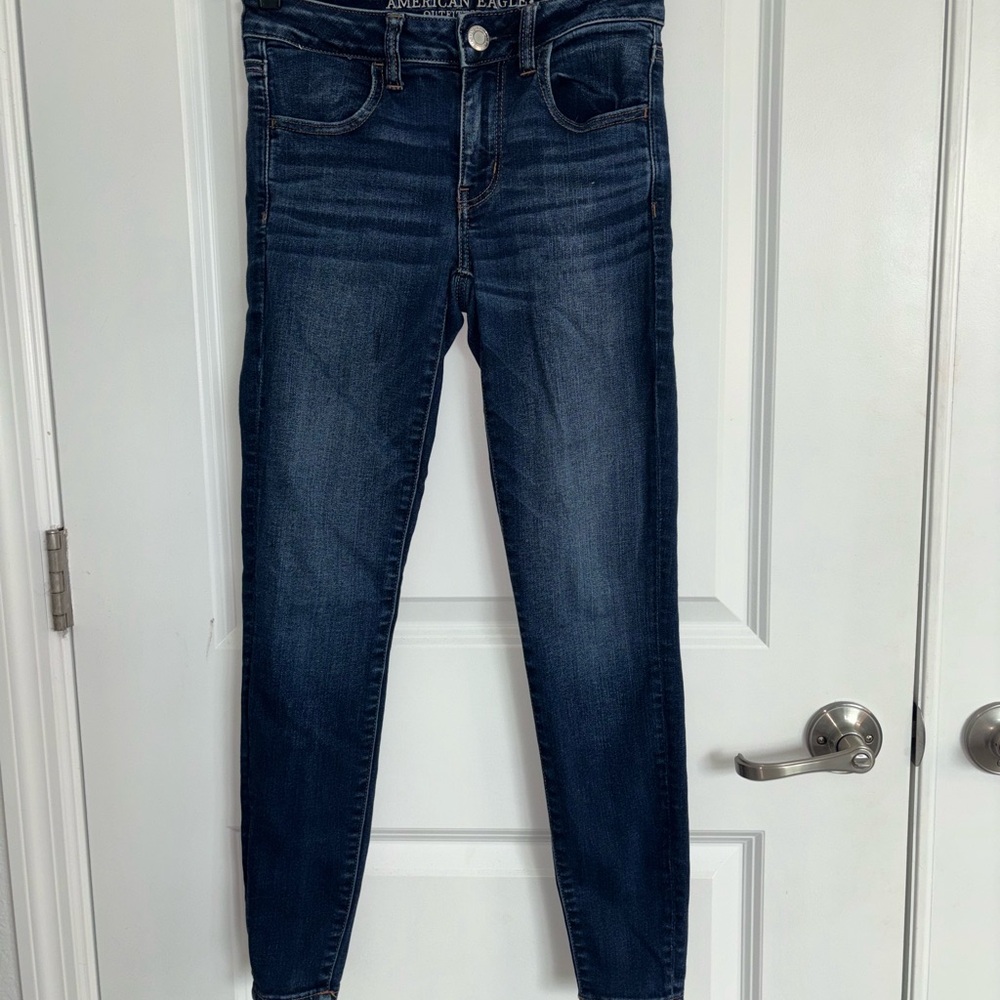 American Eagle Outfitters Women's Dark Blue Skinny Jeans